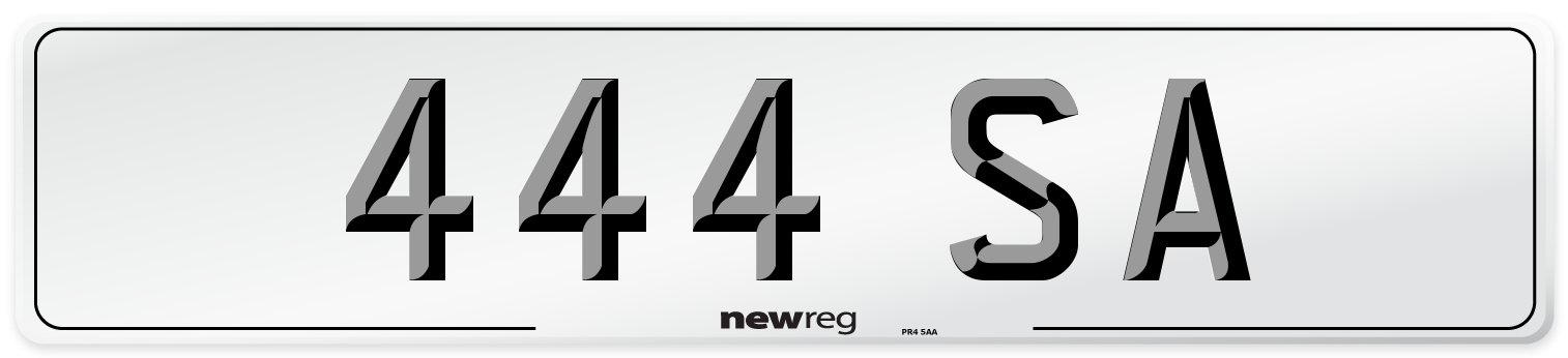 444 SA Front Number Plate