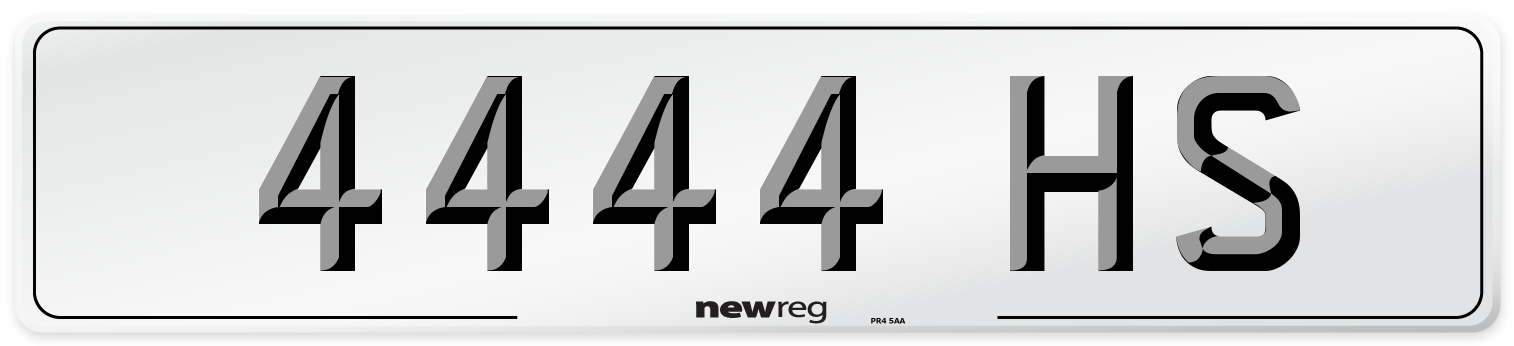 4444 HS Front Number Plate