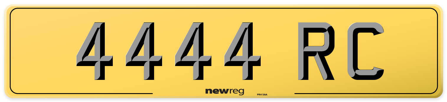 4444 RC Rear Number Plate