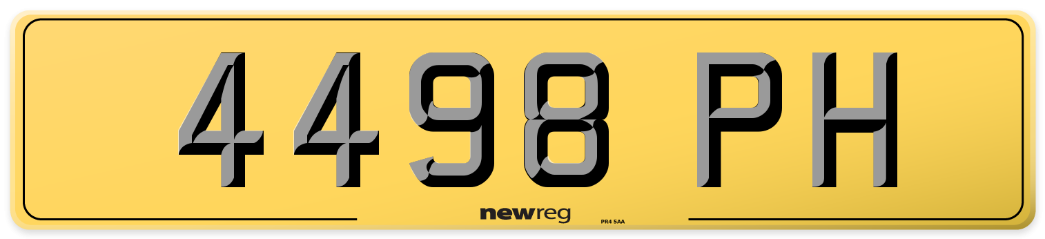 4498 PH Rear Number Plate