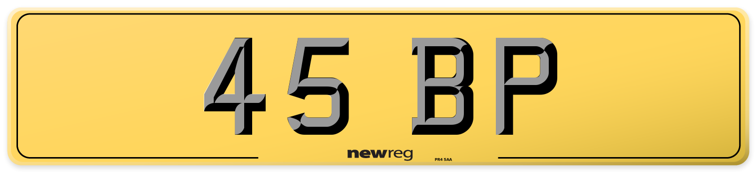 45 BP Rear Number Plate