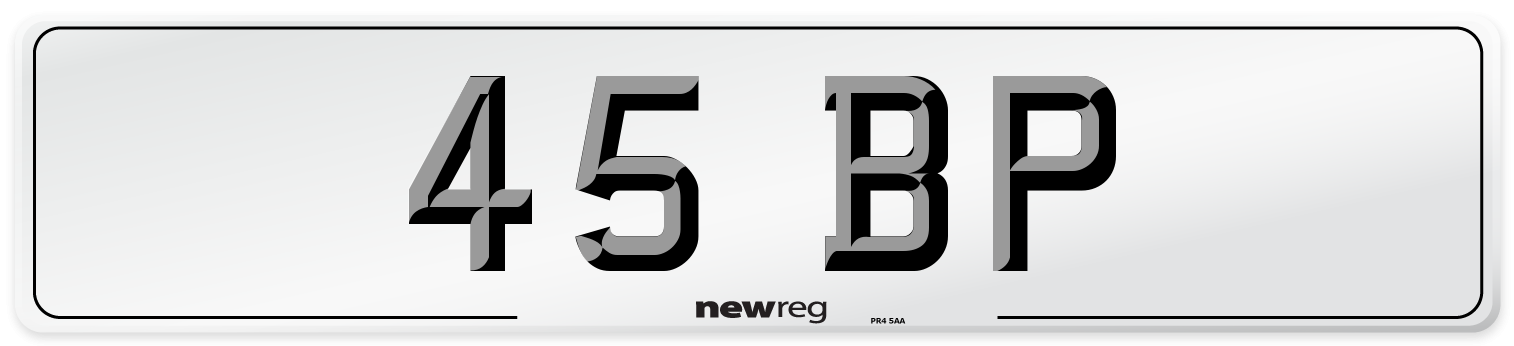 45 BP Front Number Plate