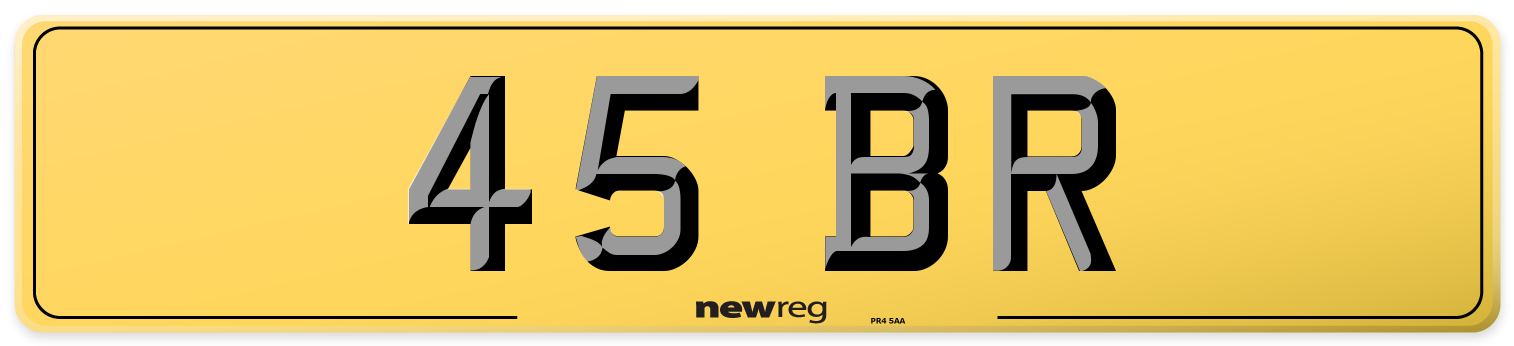45 BR Rear Number Plate