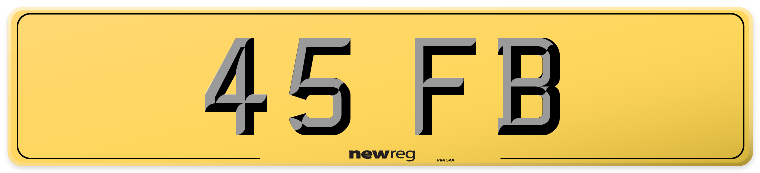45 FB Rear Number Plate