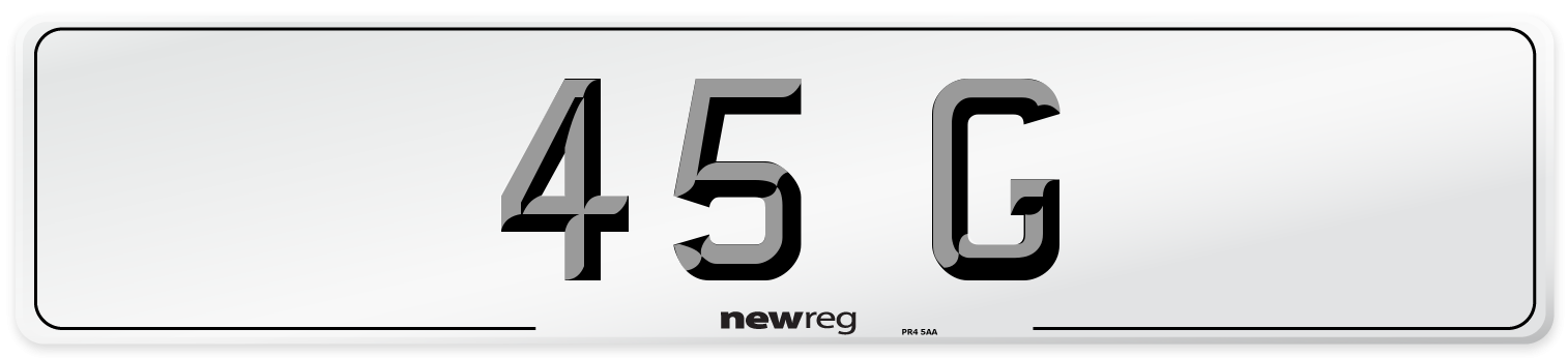 45 G Front Number Plate