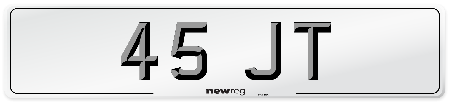 45 JT Front Number Plate