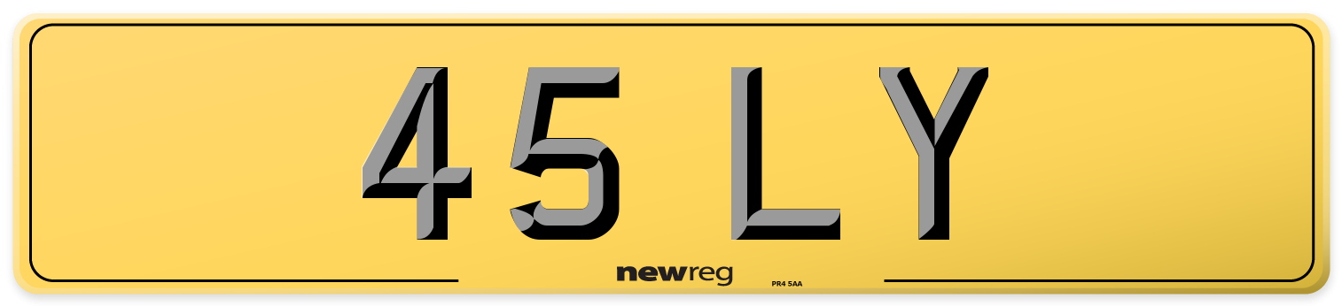 45 LY Rear Number Plate
