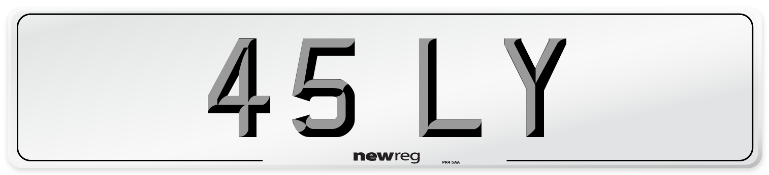 45 LY Front Number Plate