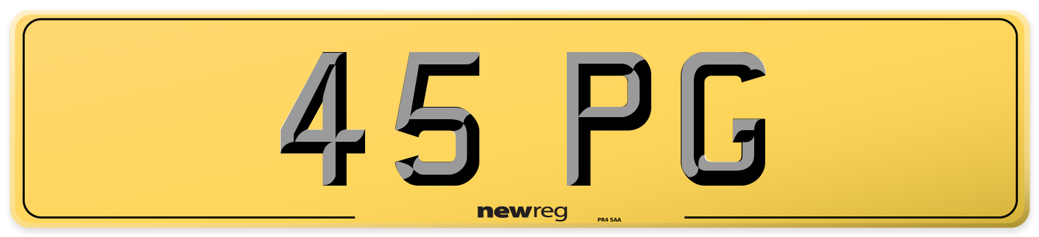 45 PG Rear Number Plate