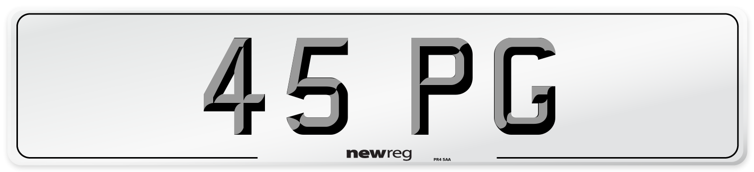 45 PG Front Number Plate
