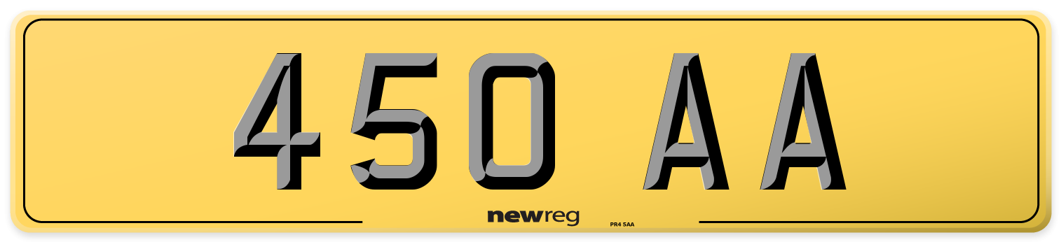 450 AA Rear Number Plate