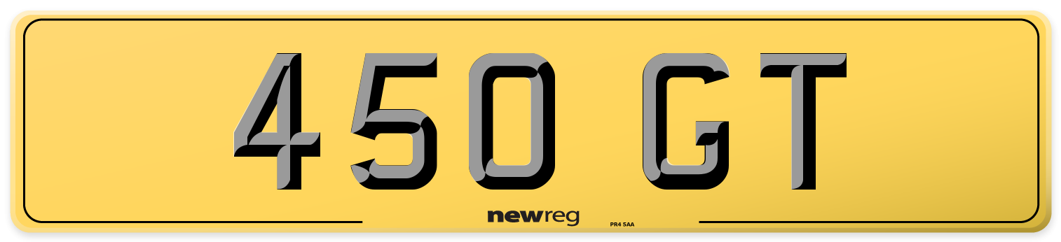 450 GT Rear Number Plate