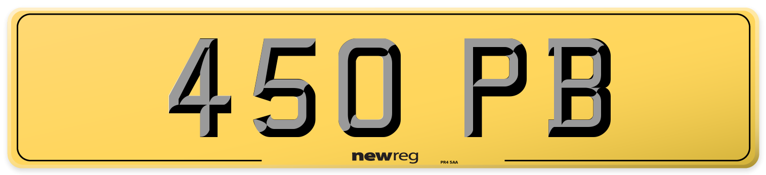 450 PB Rear Number Plate