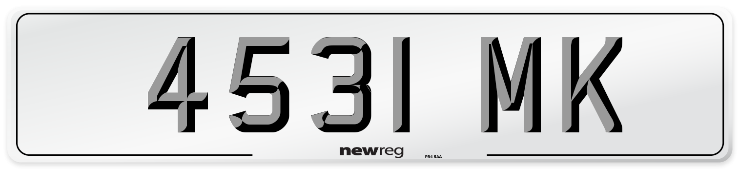 4531 MK Front Number Plate