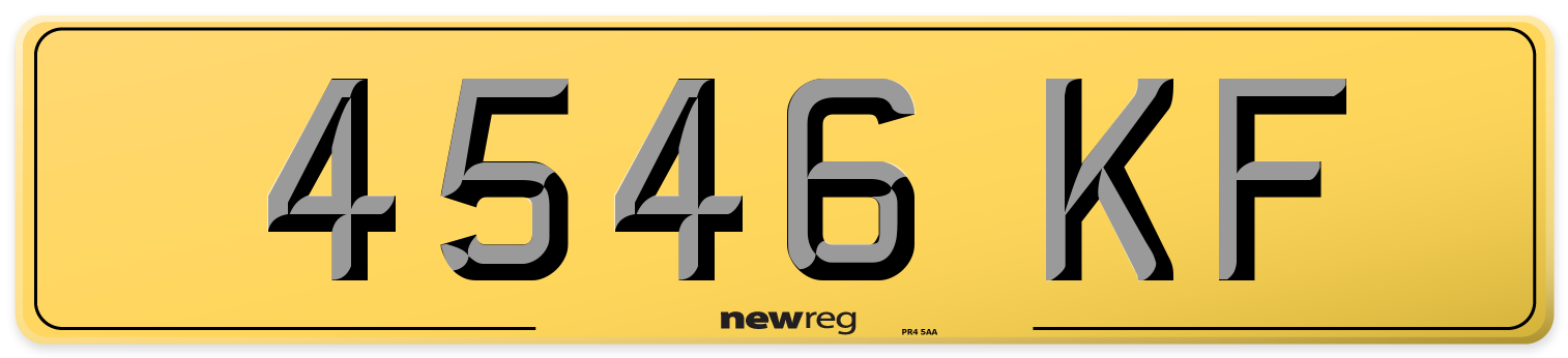 4546 KF Rear Number Plate