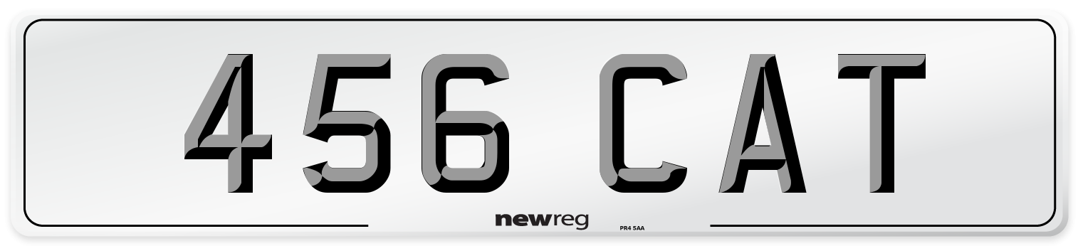 456 CAT Front Number Plate