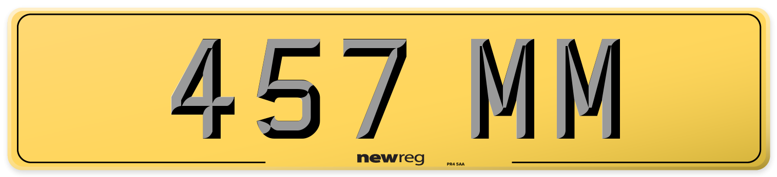 457 MM Rear Number Plate