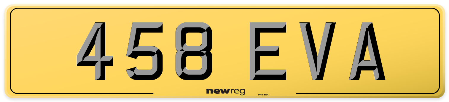 458 EVA Rear Number Plate