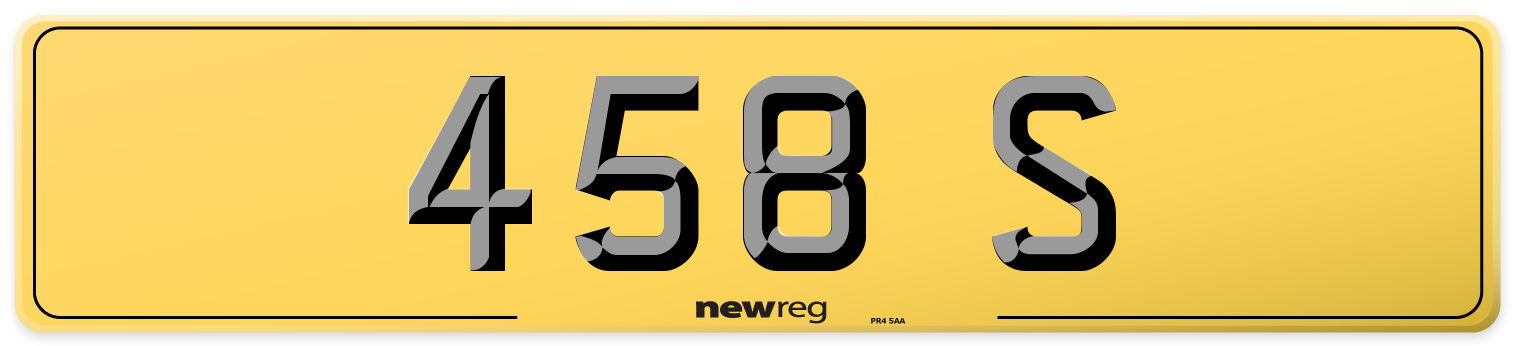 458 S Rear Number Plate
