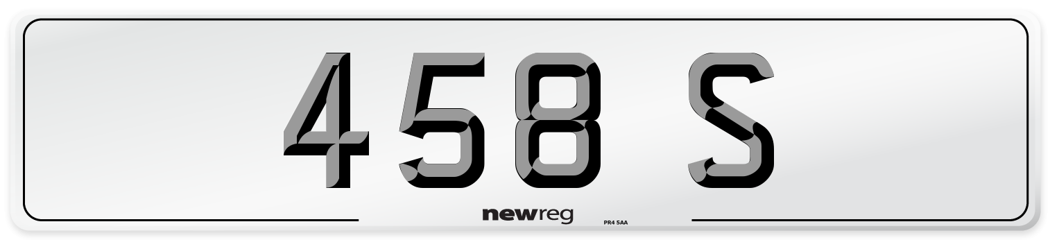 458 S Front Number Plate