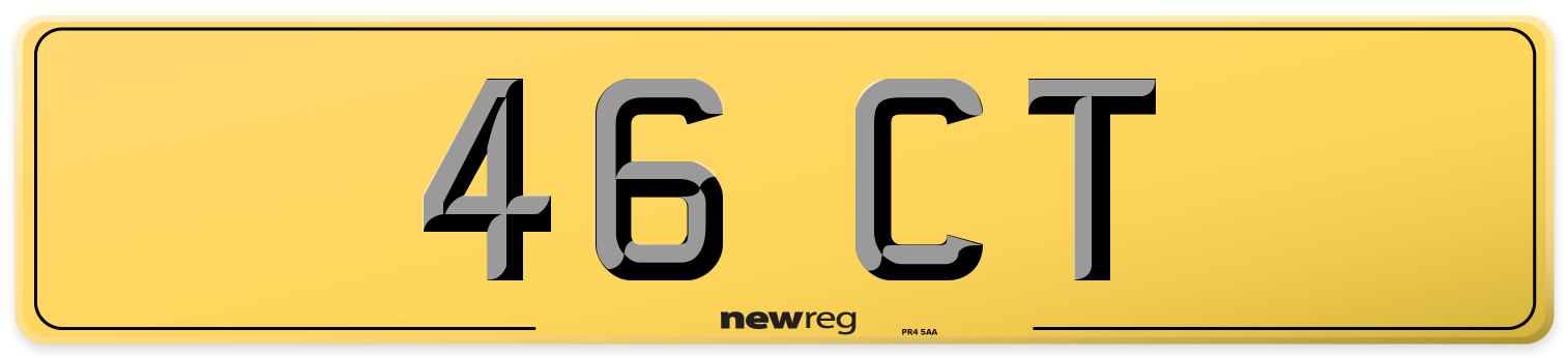 46 CT Rear Number Plate