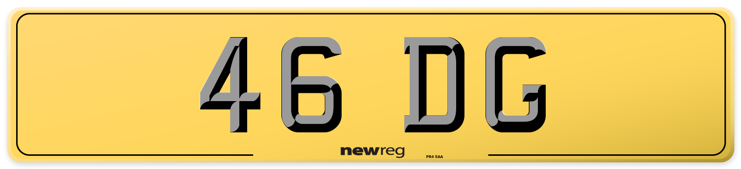 46 DG Rear Number Plate