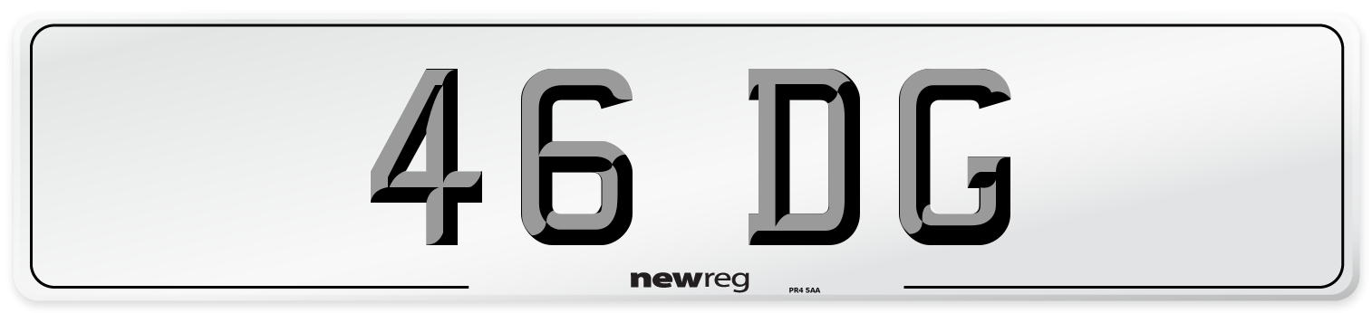 46 DG Front Number Plate