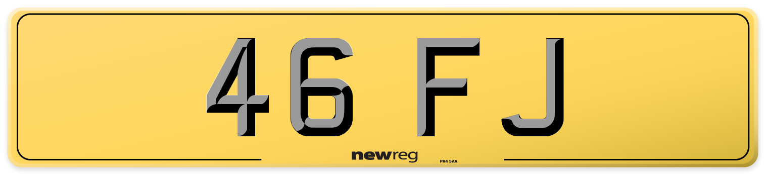 46 FJ Rear Number Plate
