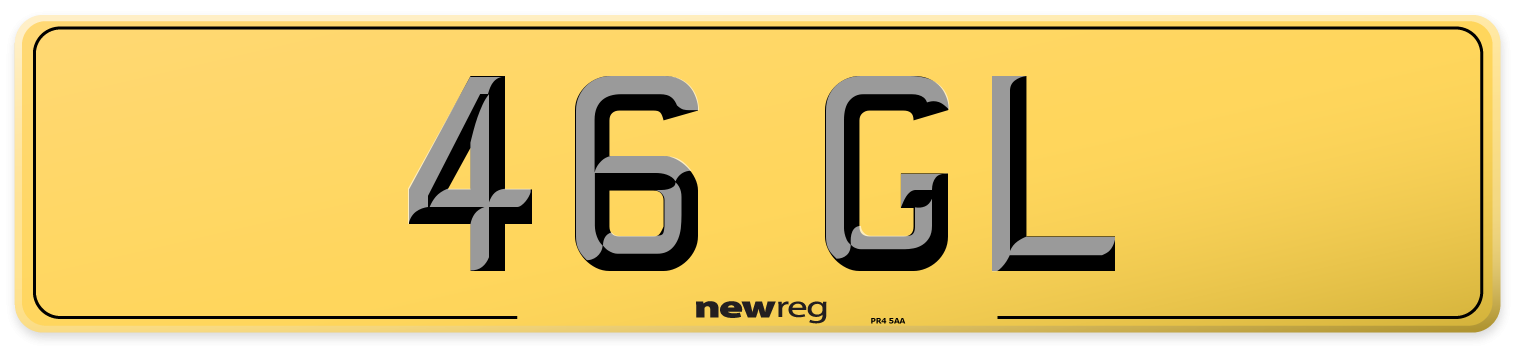 46 GL Rear Number Plate