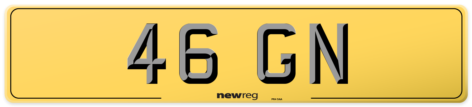 46 GN Rear Number Plate