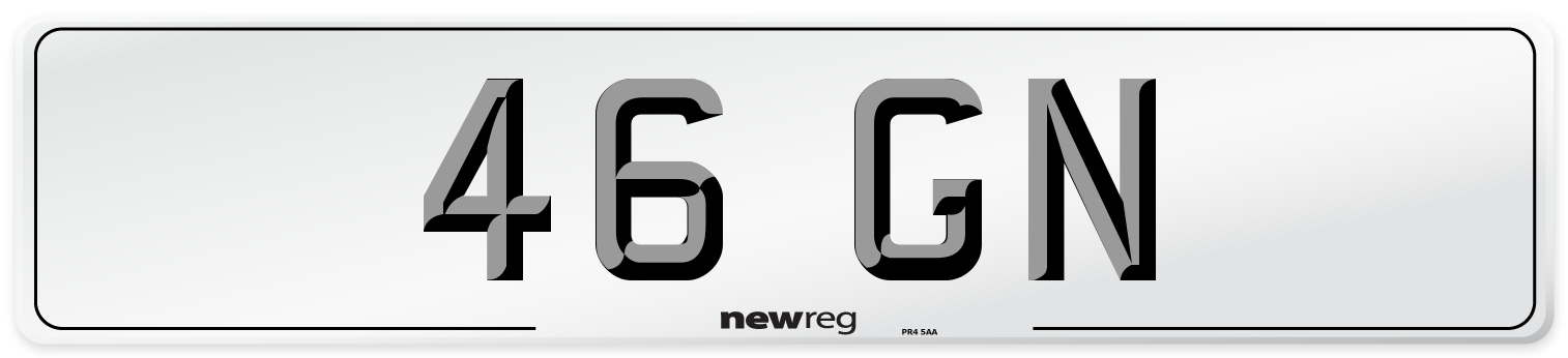 46 GN Front Number Plate