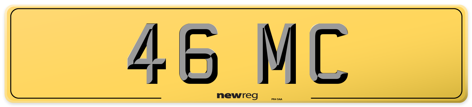 46 MC Rear Number Plate