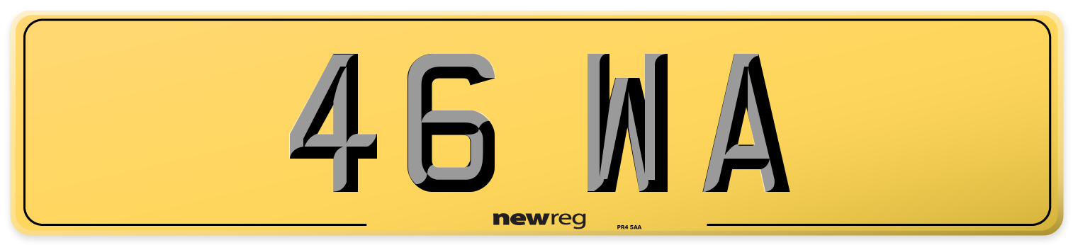 46 WA Rear Number Plate