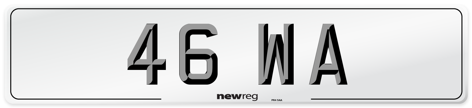 46 WA Front Number Plate
