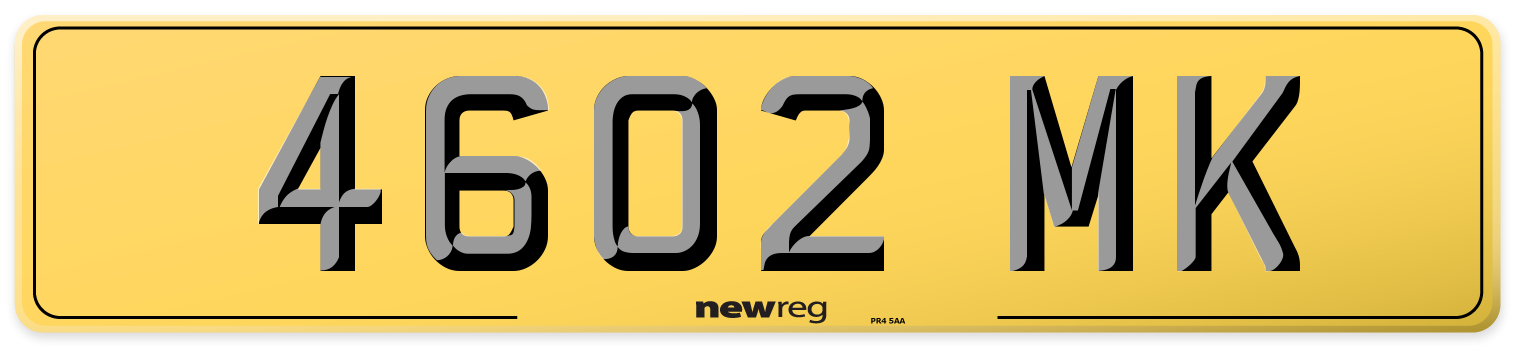 4602 MK Rear Number Plate