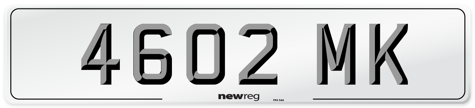 4602 MK Front Number Plate