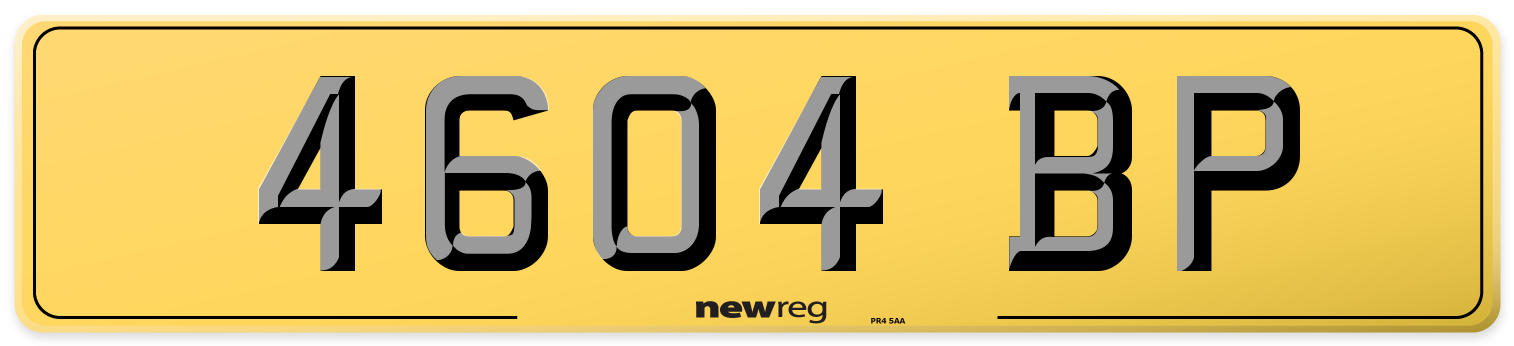 4604 BP Rear Number Plate
