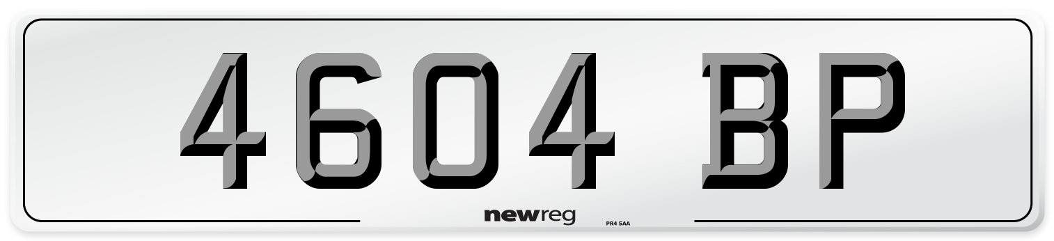 4604 BP Front Number Plate