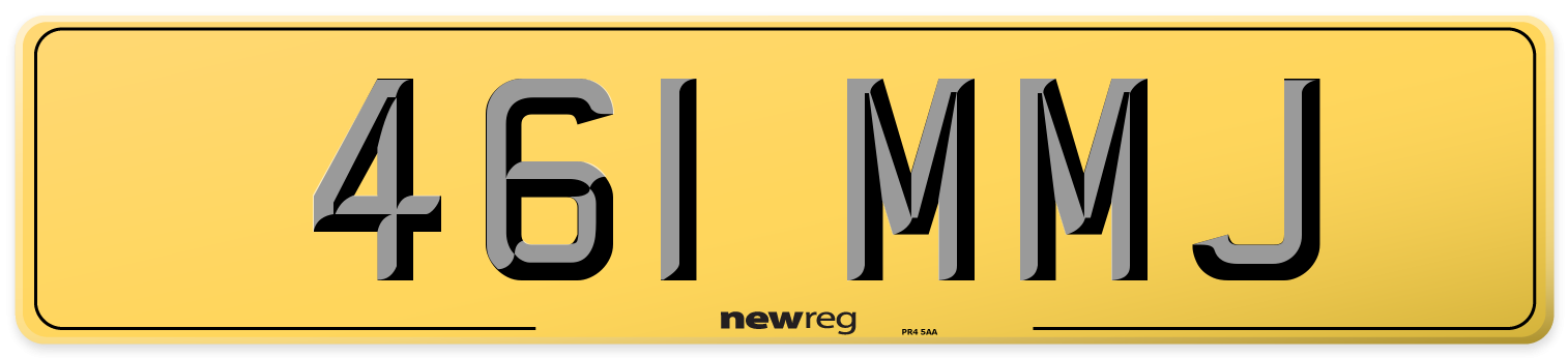 461 MMJ Rear Number Plate