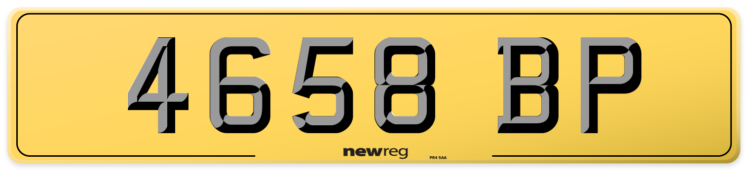 4658 BP Rear Number Plate