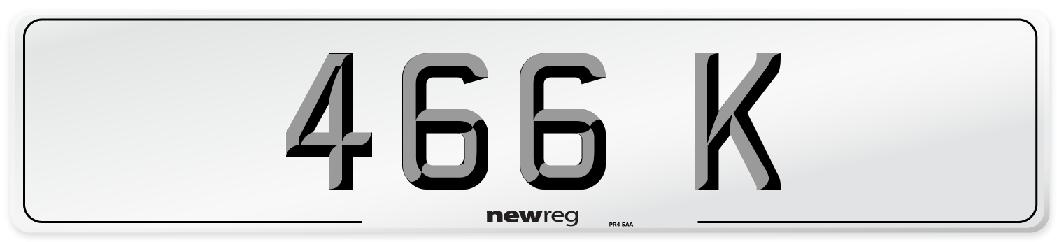 466 K Front Number Plate