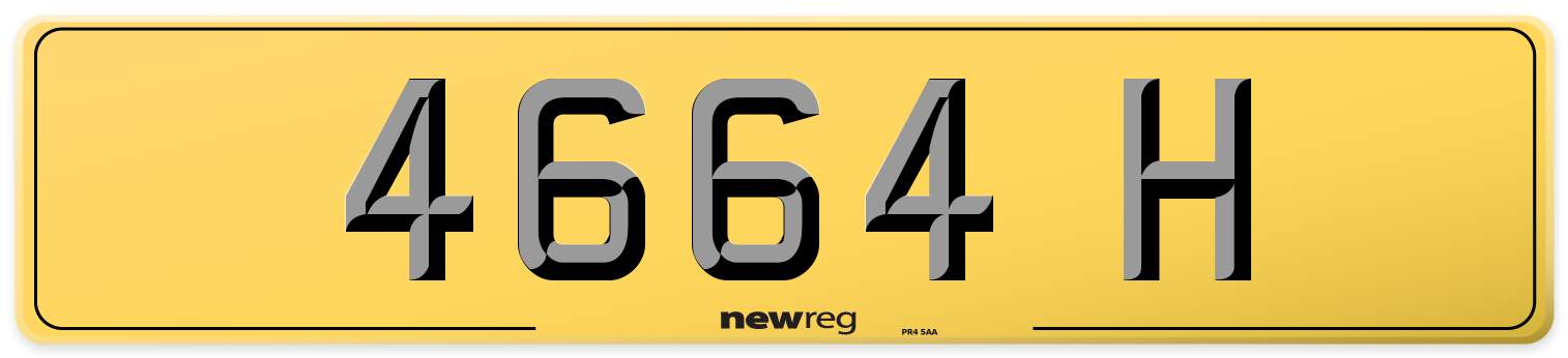 4664 H Rear Number Plate
