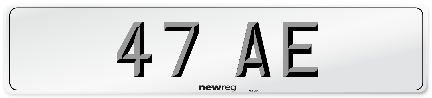 47 AE Front Number Plate
