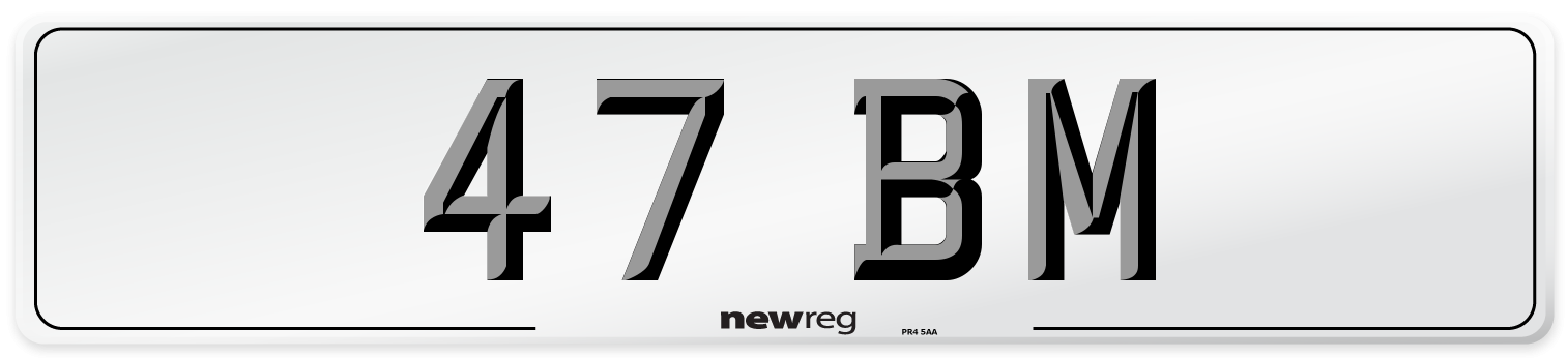 47 BM Front Number Plate