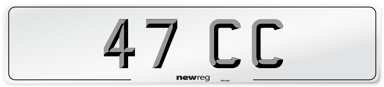 47 CC Front Number Plate