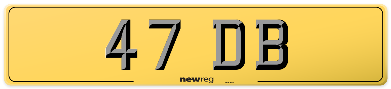 47 DB Rear Number Plate