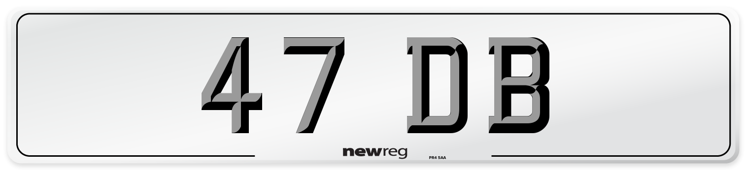 47 DB Front Number Plate