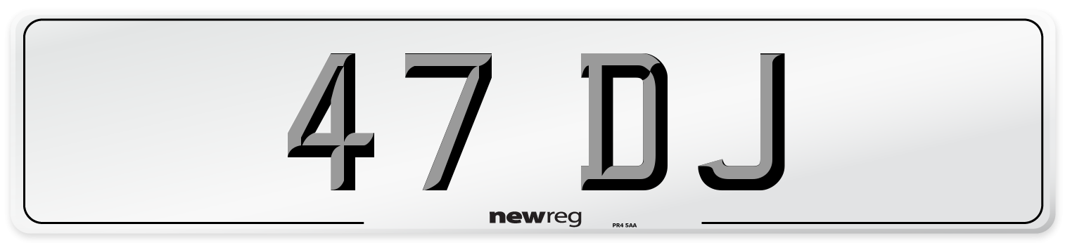 47 DJ Front Number Plate