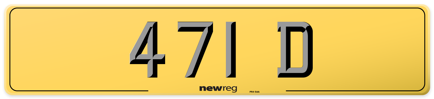 471 D Rear Number Plate