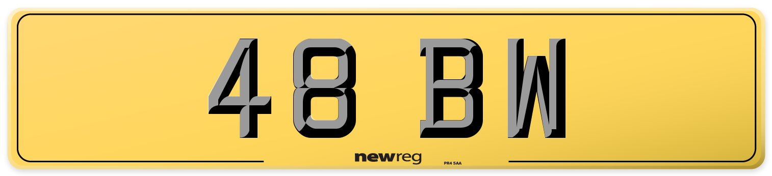 48 BW Rear Number Plate